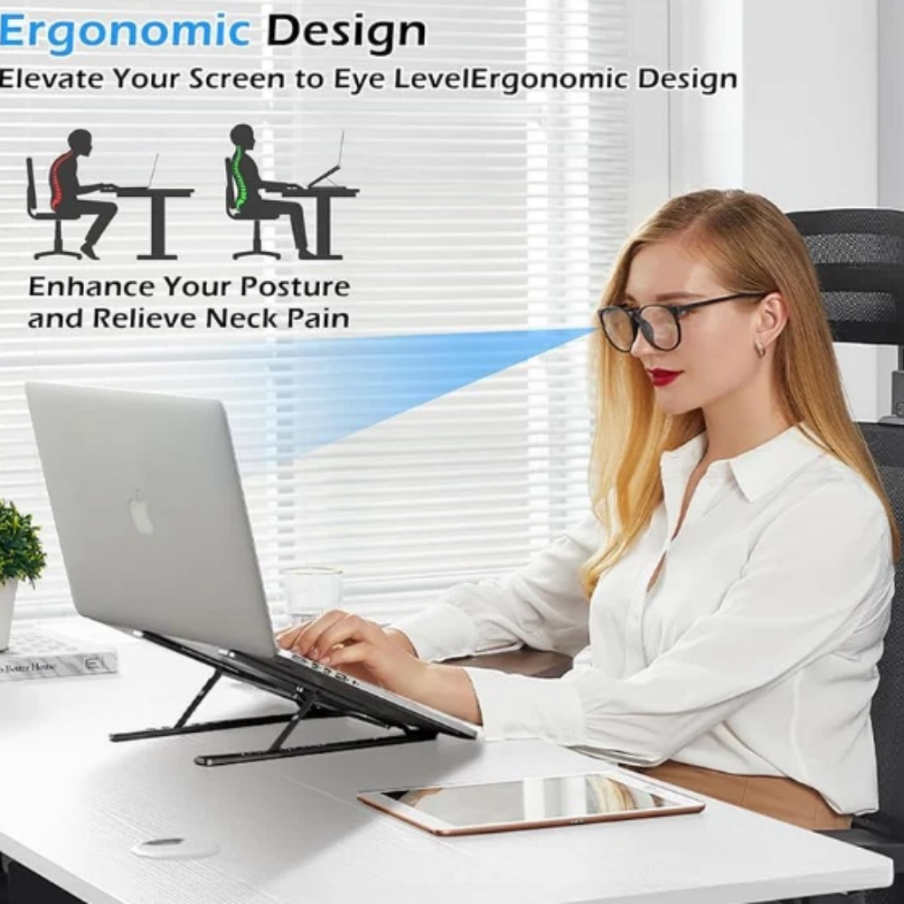 LAPTOP STAND PORTABLE ADJUSTABLE TABLET HOLDER DESK RISER FOR NOTEBOOK BOOK