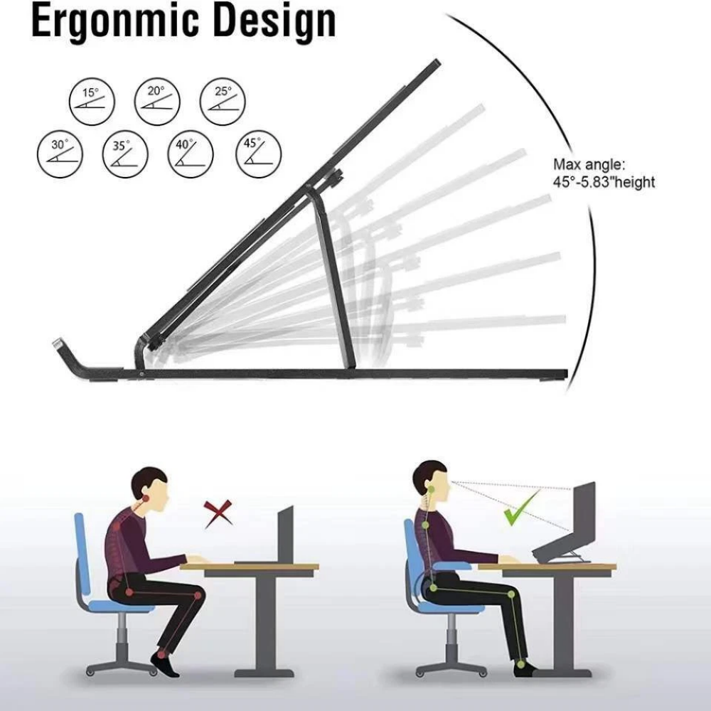 LAPTOP STAND PORTABLE ADJUSTABLE TABLET HOLDER DESK RISER FOR NOTEBOOK BOOK