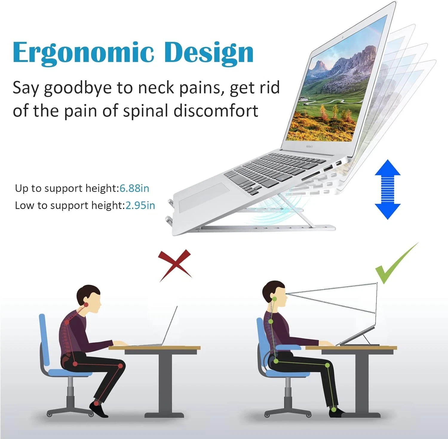 LAPTOP STAND PORTABLE ADJUSTABLE TABLET HOLDER DESK RISER FOR NOTEBOOK BOOK